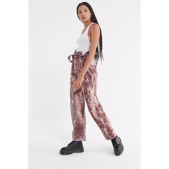 House of Sunny Snake Print Paperbag Trouser Pant 4 - Picture 3 of 6